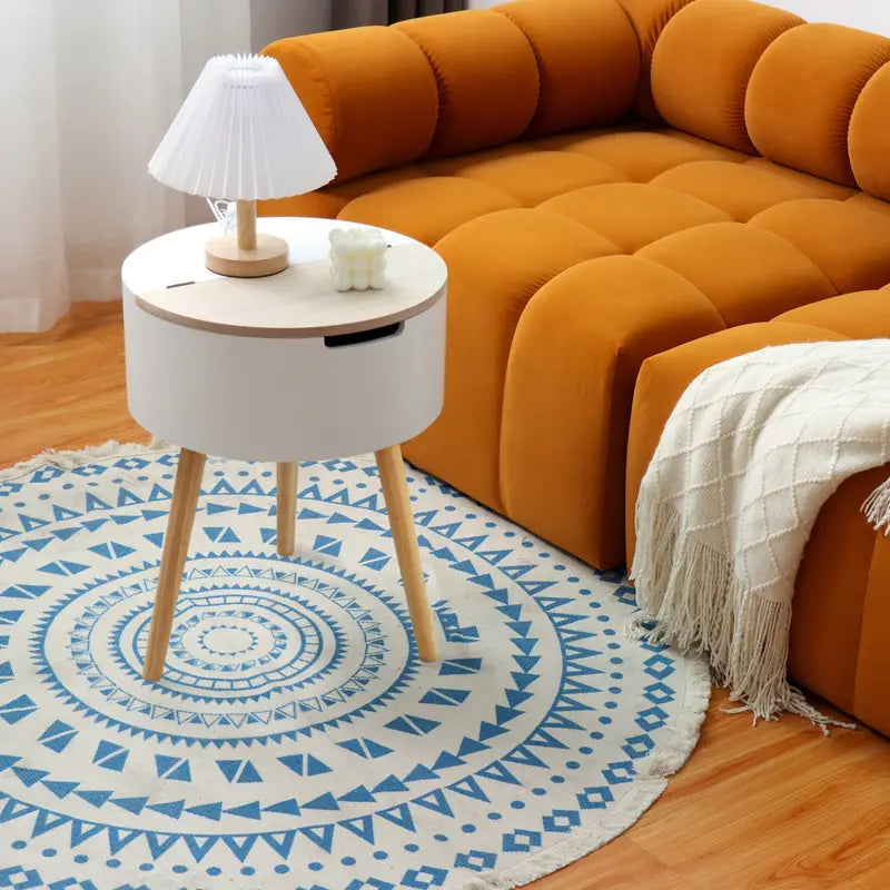 Floor Standing Organizer Lift-Top Storage Side Table-4