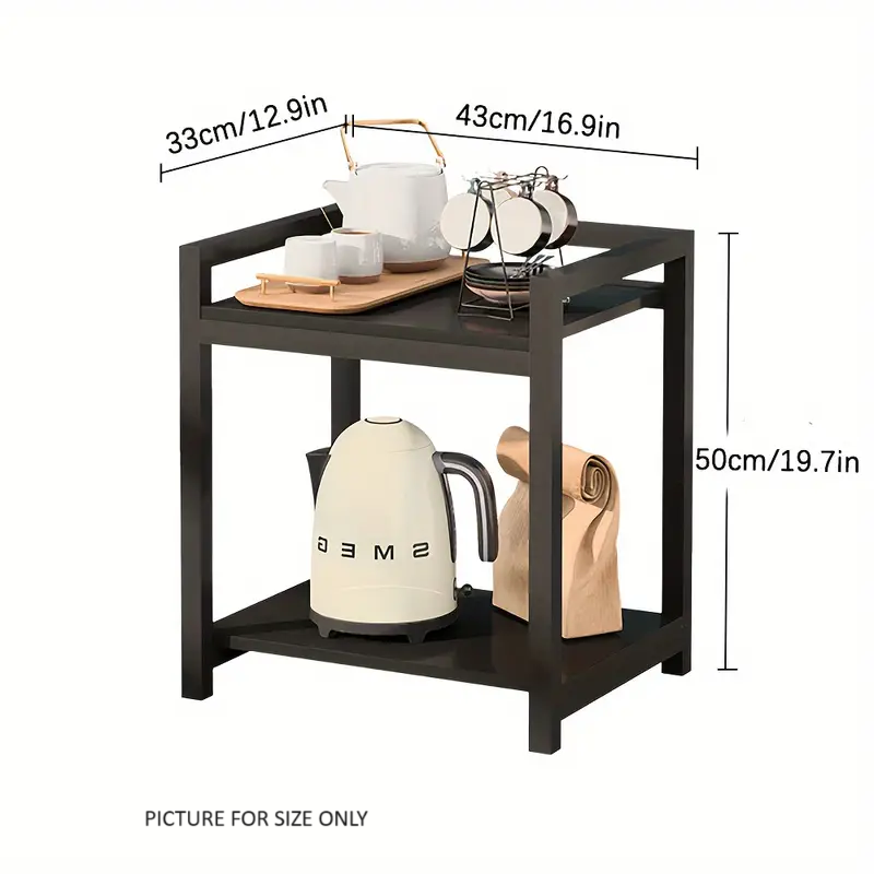 Rustic Square Wooden Coffee Table with Storage Shelf - Tiger Skin Color-2