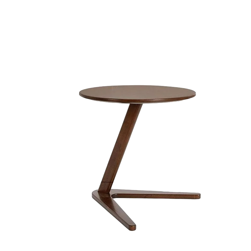 House Faction Solid Wood Edge Sofa Side Table - Walnut Finish-0