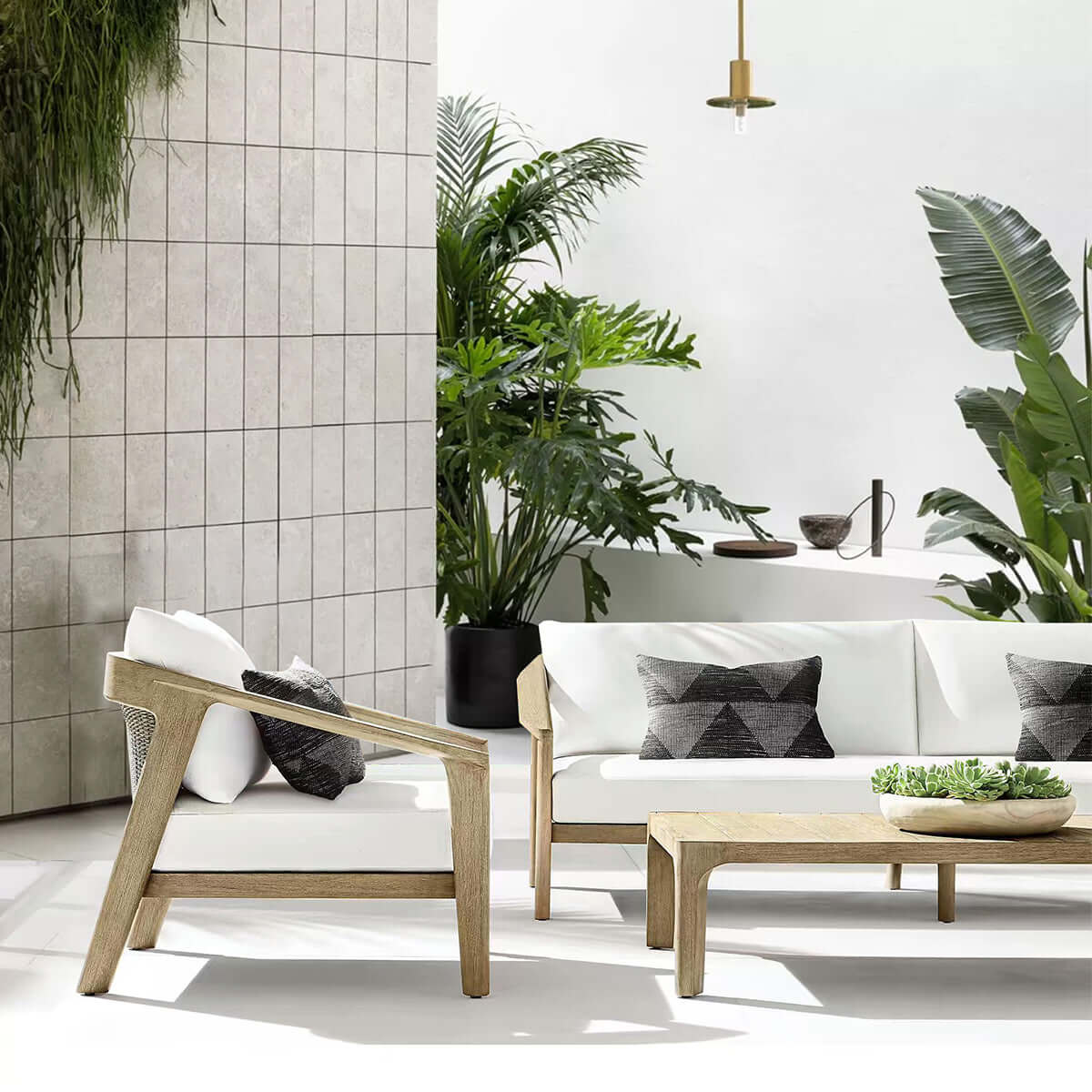 Malta Teak Rattan Sofa-7